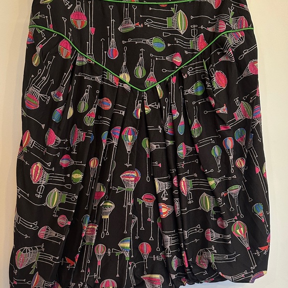Anna Sui for Anthropologie Black Silk Bubble Skirt Size 2 - Picture 3 of 7